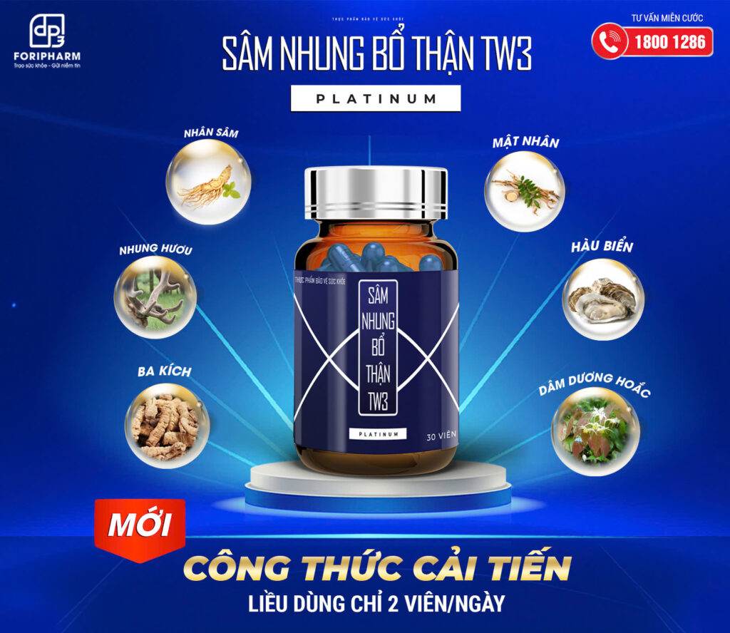 Sâm nhung bổ thận TW3 Platinum công thức cải tiến mới